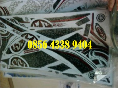 stiker striping new jupiter mx motif batik abu-abu hitam